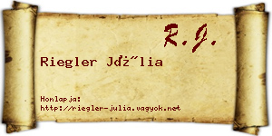 Riegler Júlia névjegykártya
