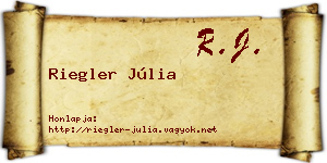 Riegler Júlia névjegykártya